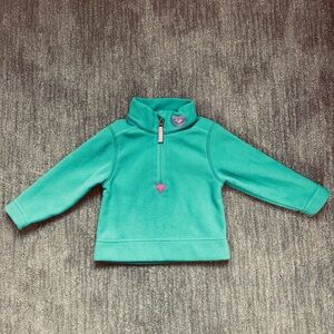 Obermeyer Girls Ultra Gear Zip Top Green Fleece 1/2 Zip Pullover Size XS